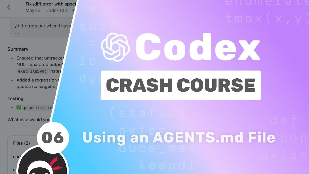 OpenAI Codex Tutorial #6 - Using the AGENTS.md file