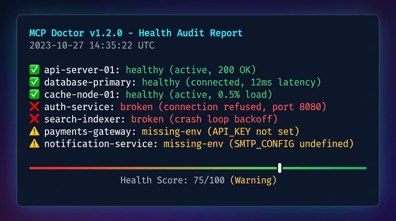 I Had 18 Broken MCP Servers — So I Built a Doctor