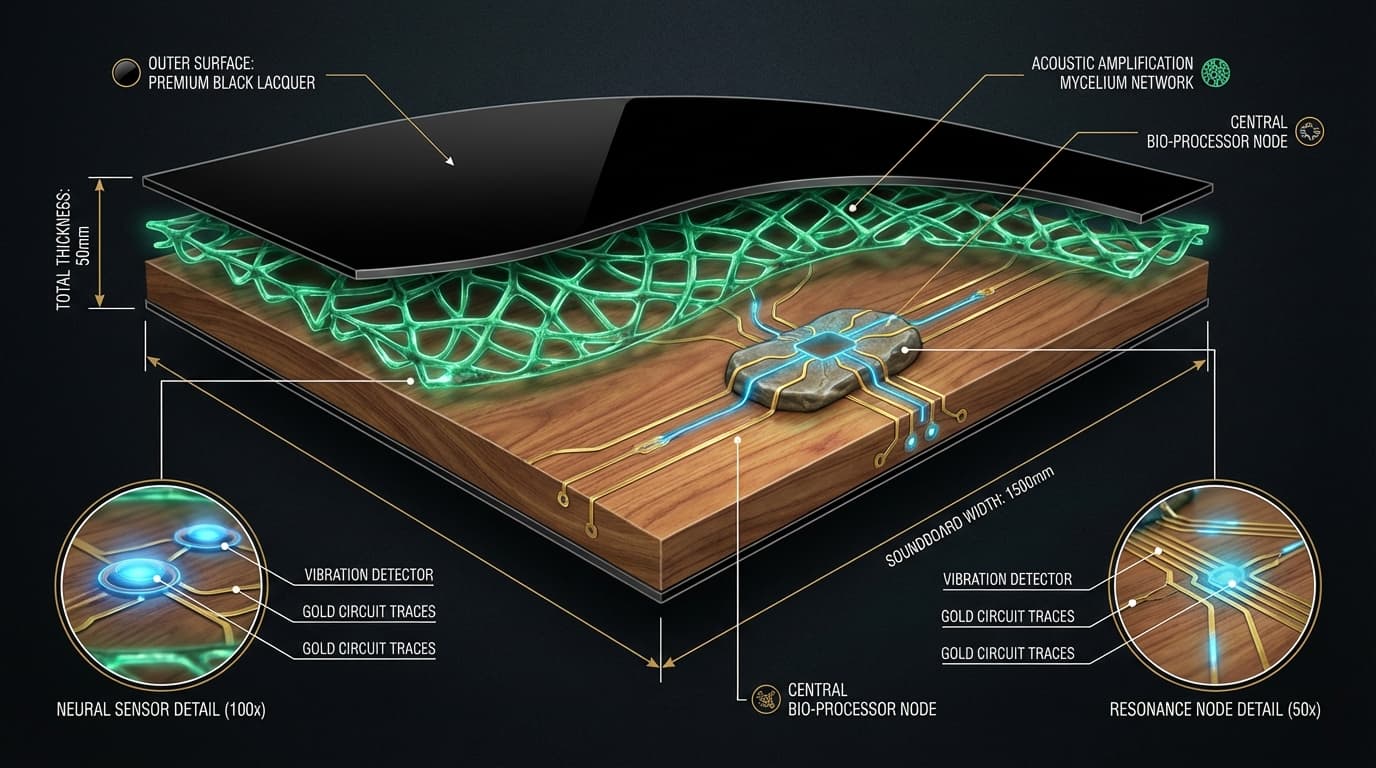 Mycelium Soundboard Cross-Section