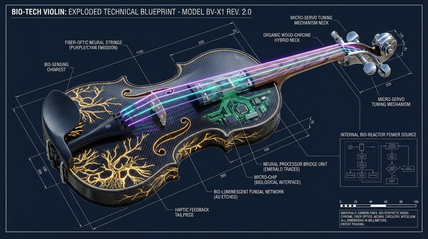 Bio-Tech Violin Blueprint — Edition #1/10