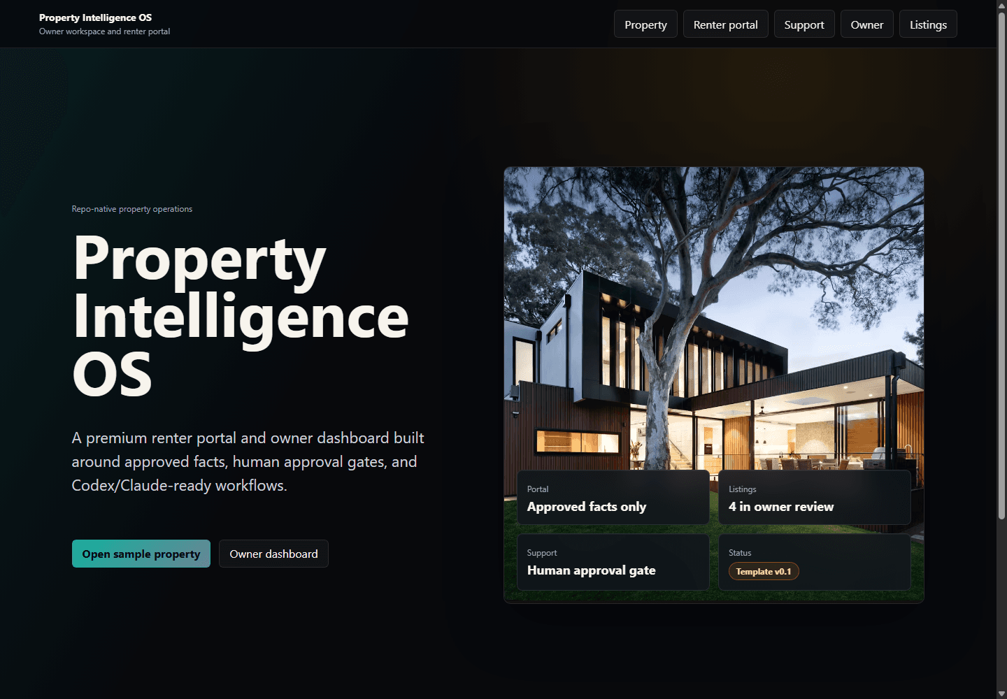 Property Intelligence OS portal desktop preview